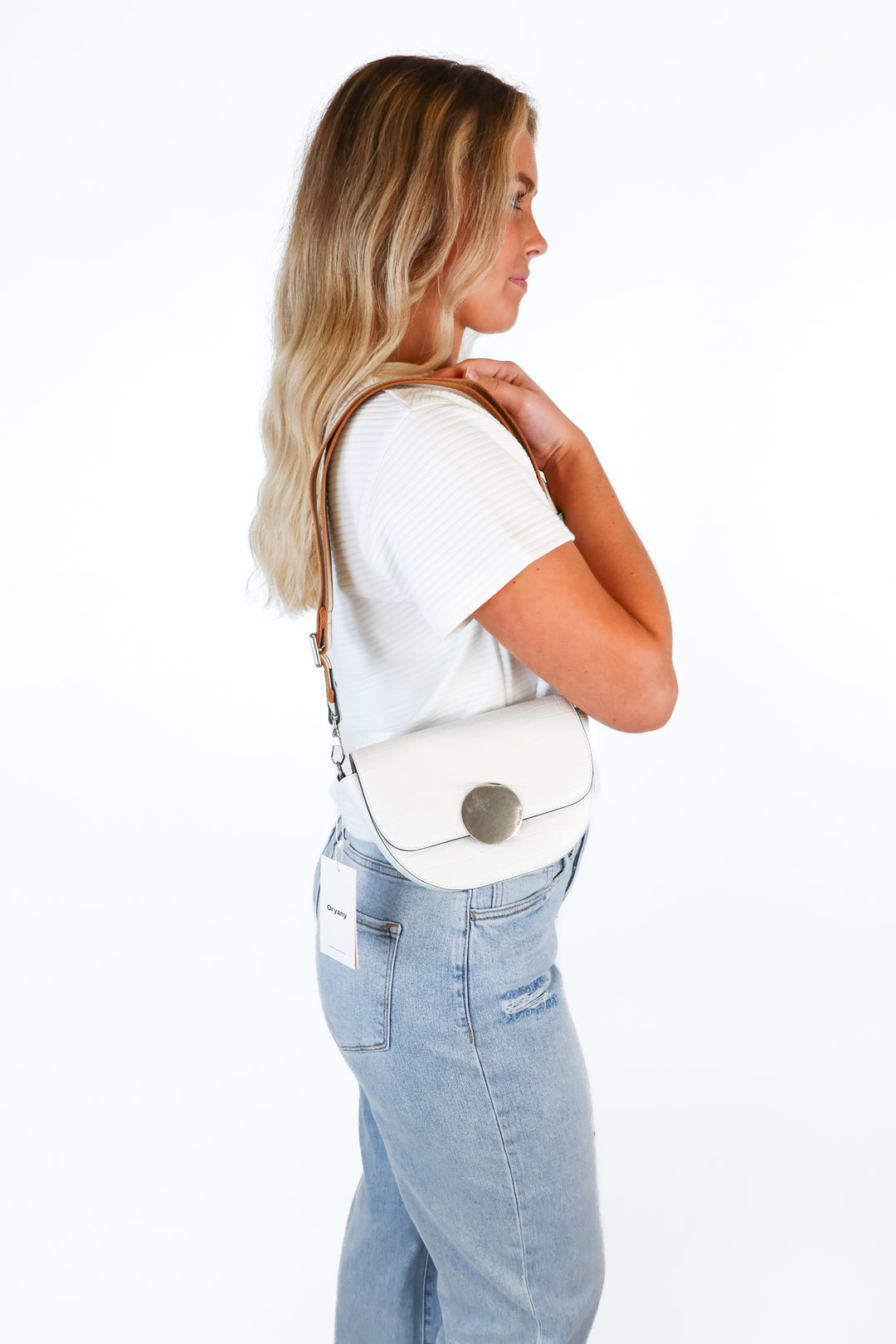 Oryany off white croc crossbody purse NWT; retails for $248