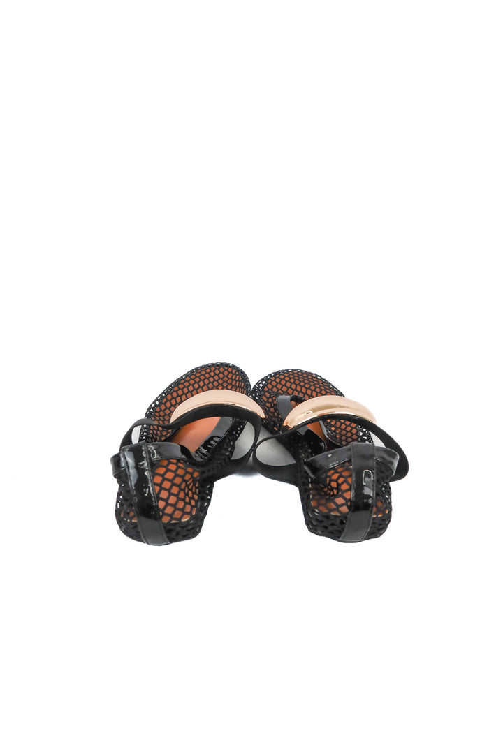 Black mesh/gold flats (7)
