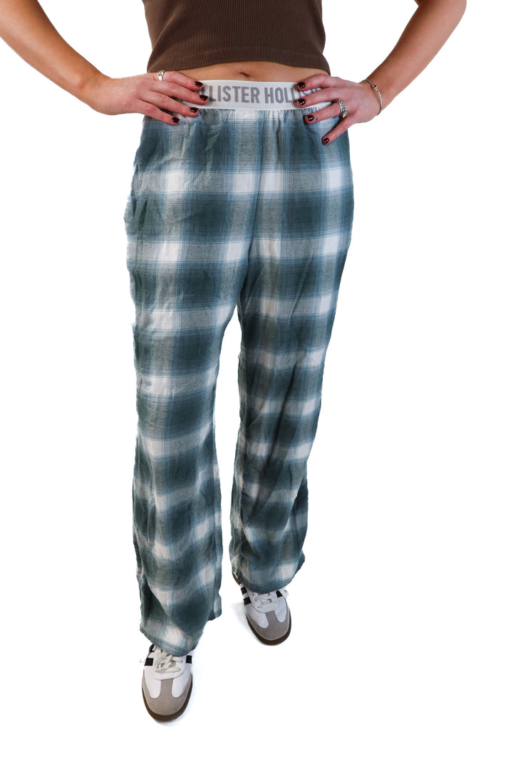 Hollister Sage Green Plaid Pajama Pants (S)