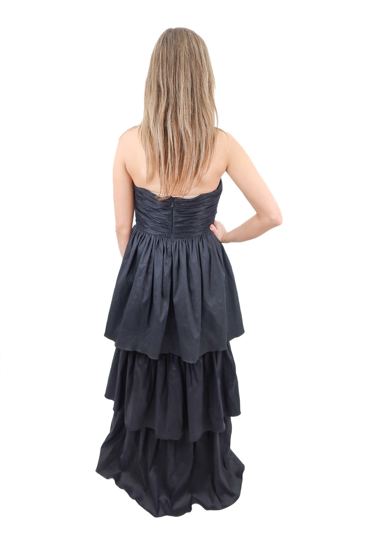 lovers and friends black layered maxi dress (m; retail $298)