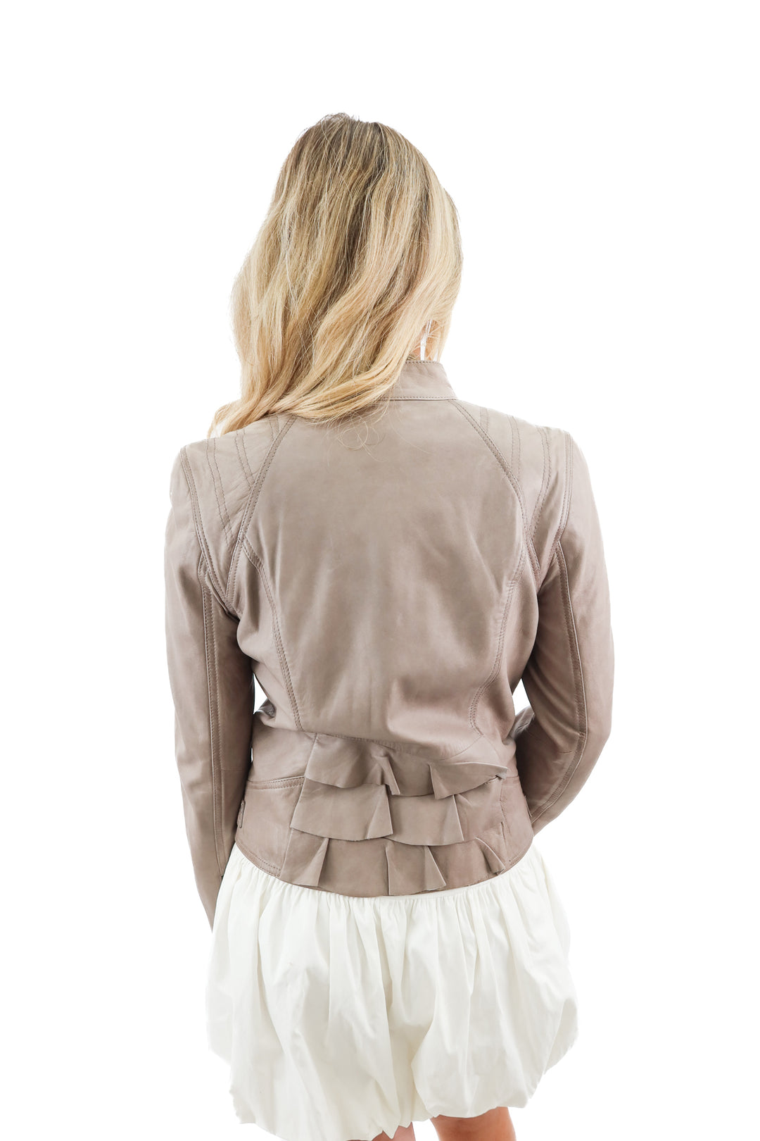 hinge taupe leather jacket (s)