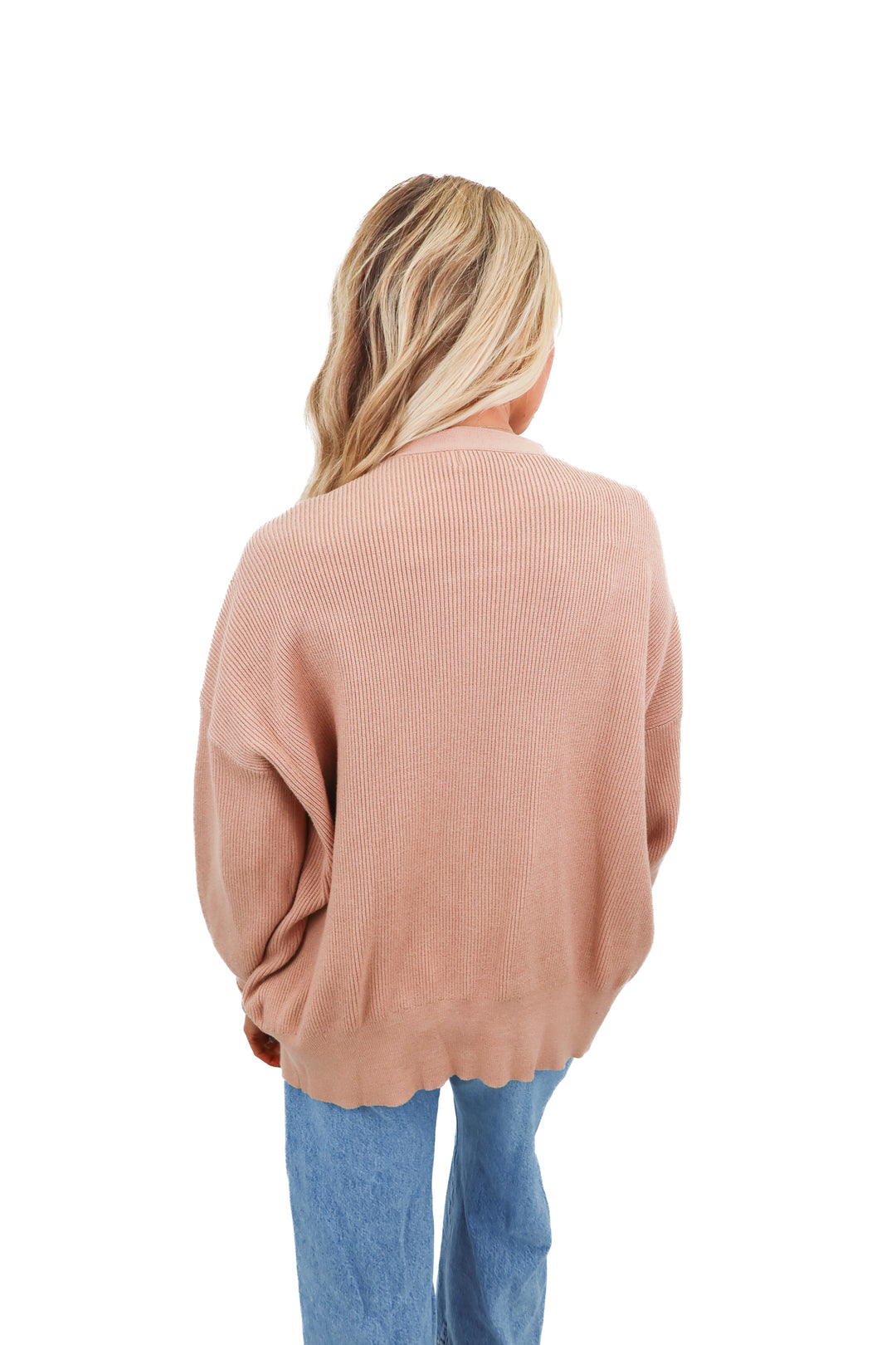 anrabess brown ribbed cardigan (m)