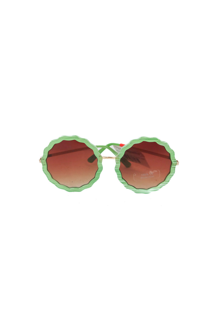 Aquabendita green scallop sunglasses NWT