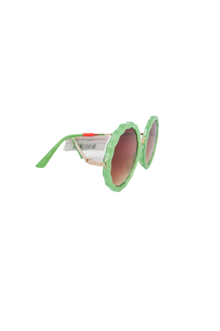 Aquabendita green scallop sunglasses NWT