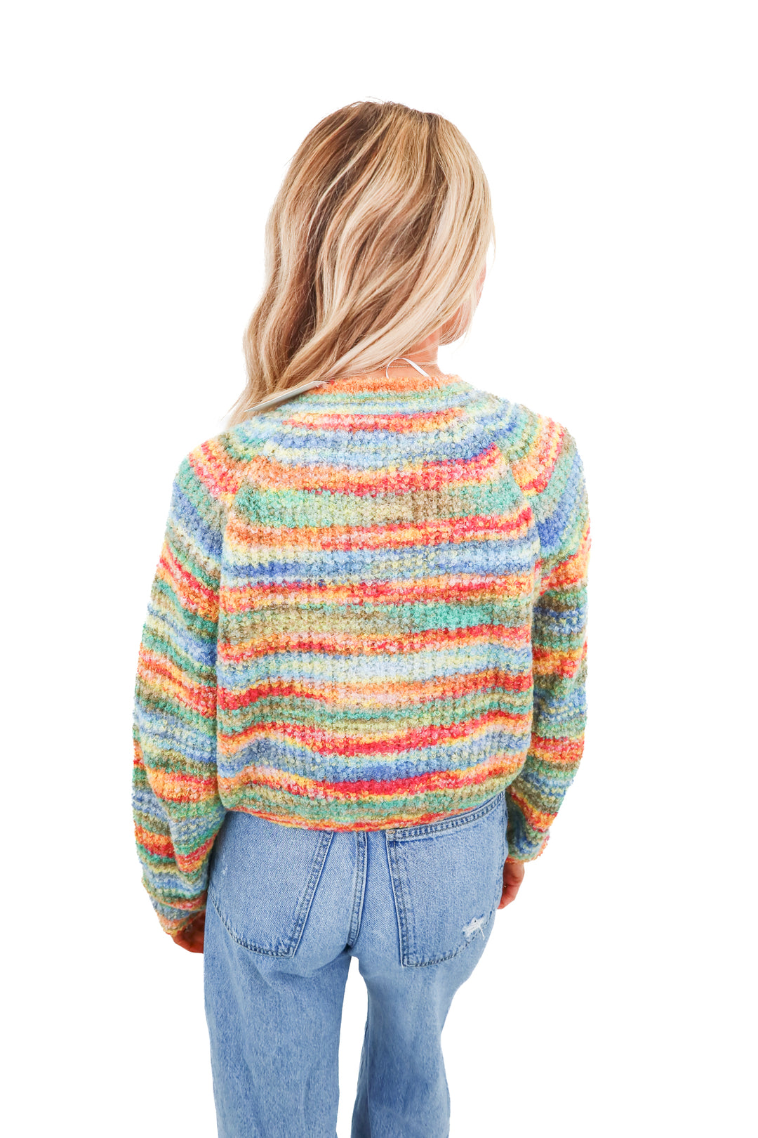 Mother multicolor crop sweater ( S)