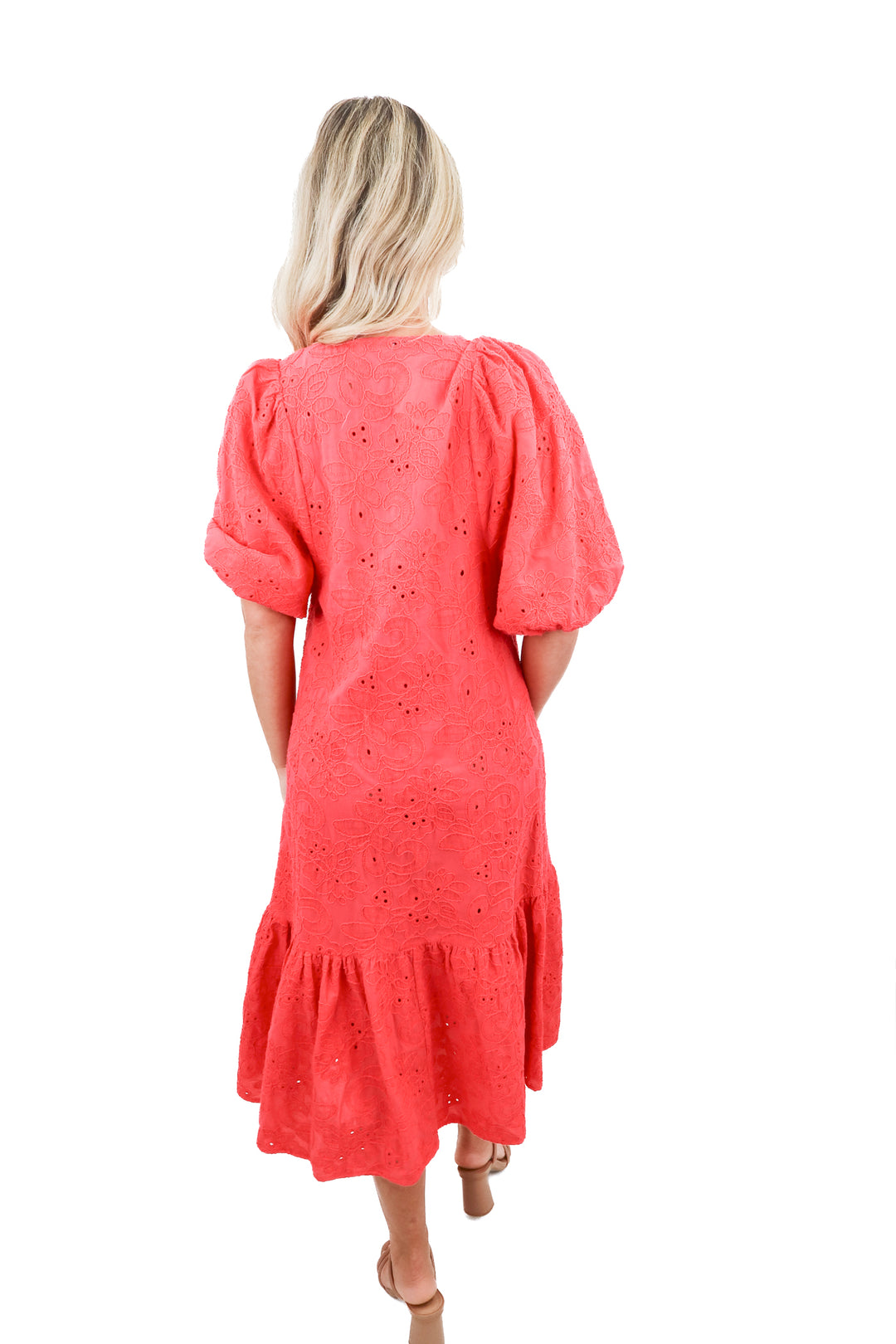 Zara pink eyelet midi dress (XS)