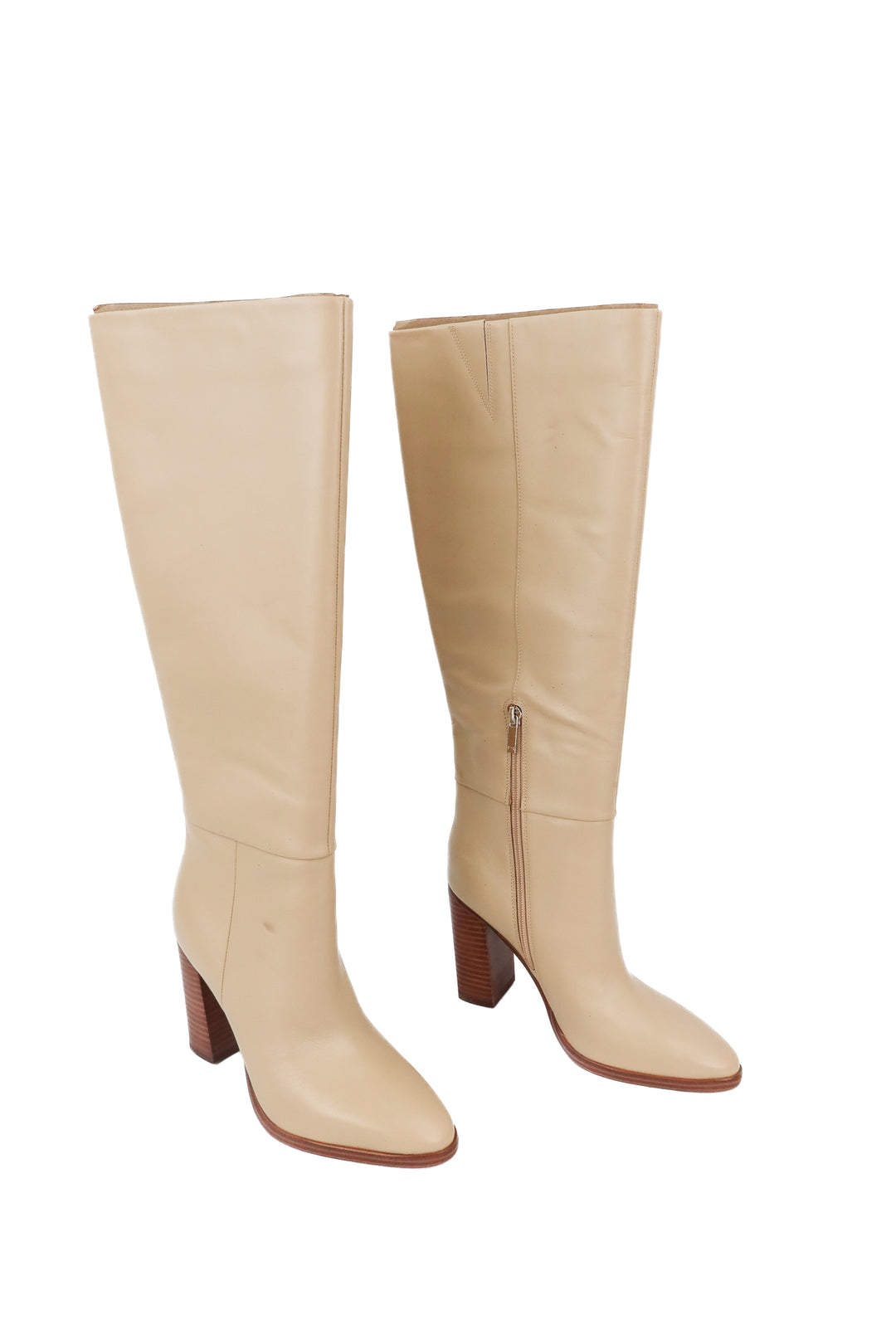 Marc Fisher nude leather knee high boots NWOT (7; retail $319)
