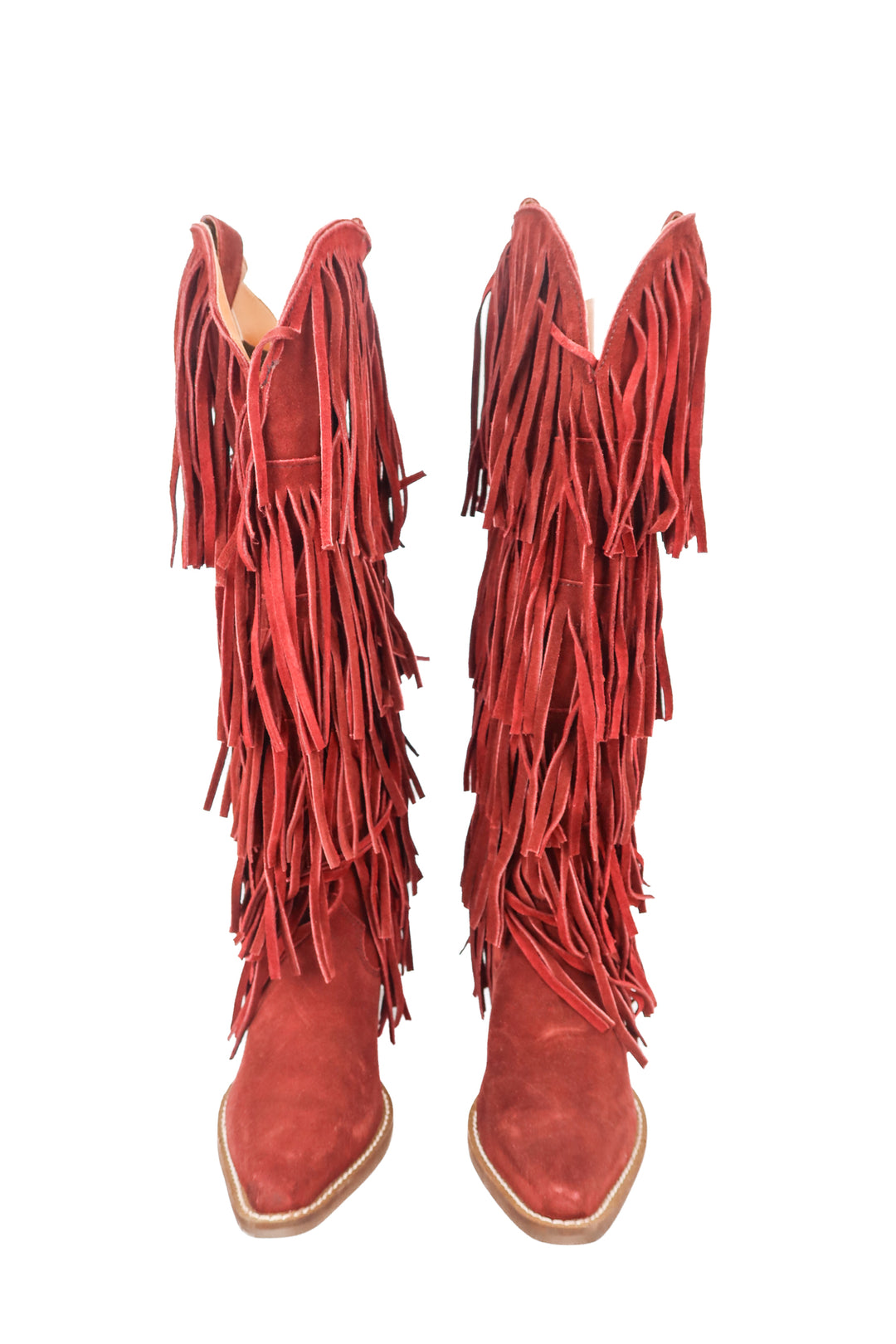 Dingo burgundy tall fringe boots NWT (7; retail $239.95)