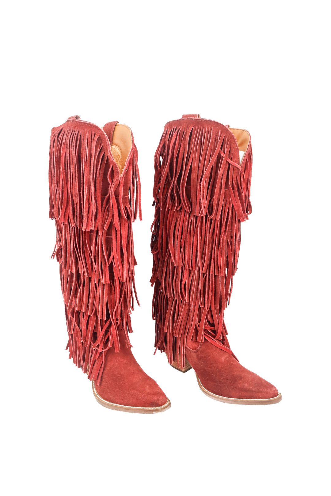 Dingo burgundy tall fringe boots NWT (7; retail $239.95)