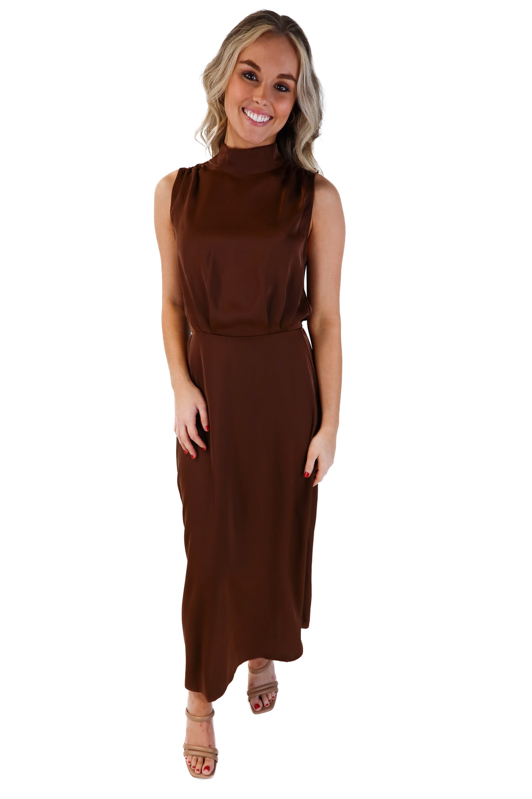 BTFBM Silky Brown Dress (S; retails for $55)