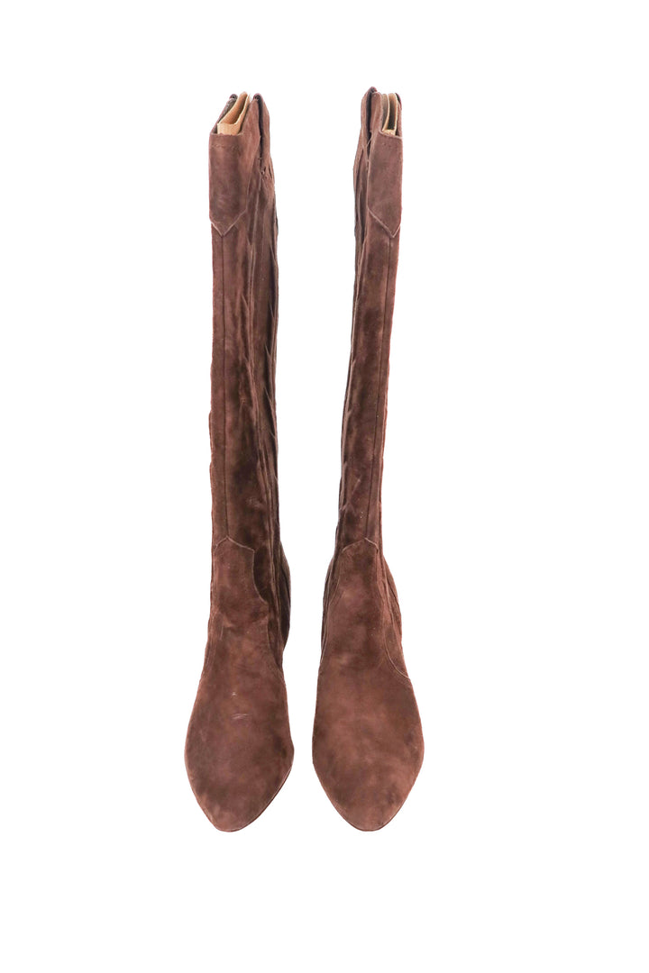 Marc Fisher brown suede knee high boots (7; retail $325)