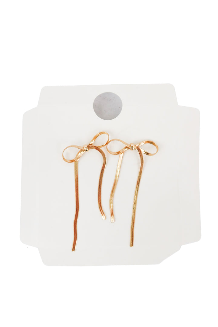 Gold bow earrings