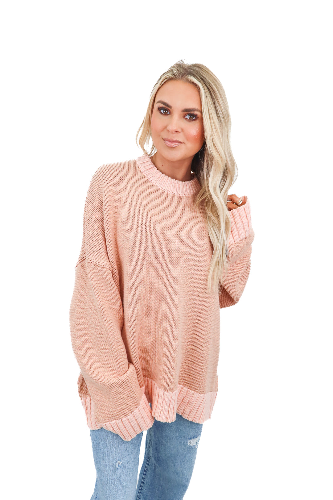 blanca colorblock sweater (L*; retail $275)