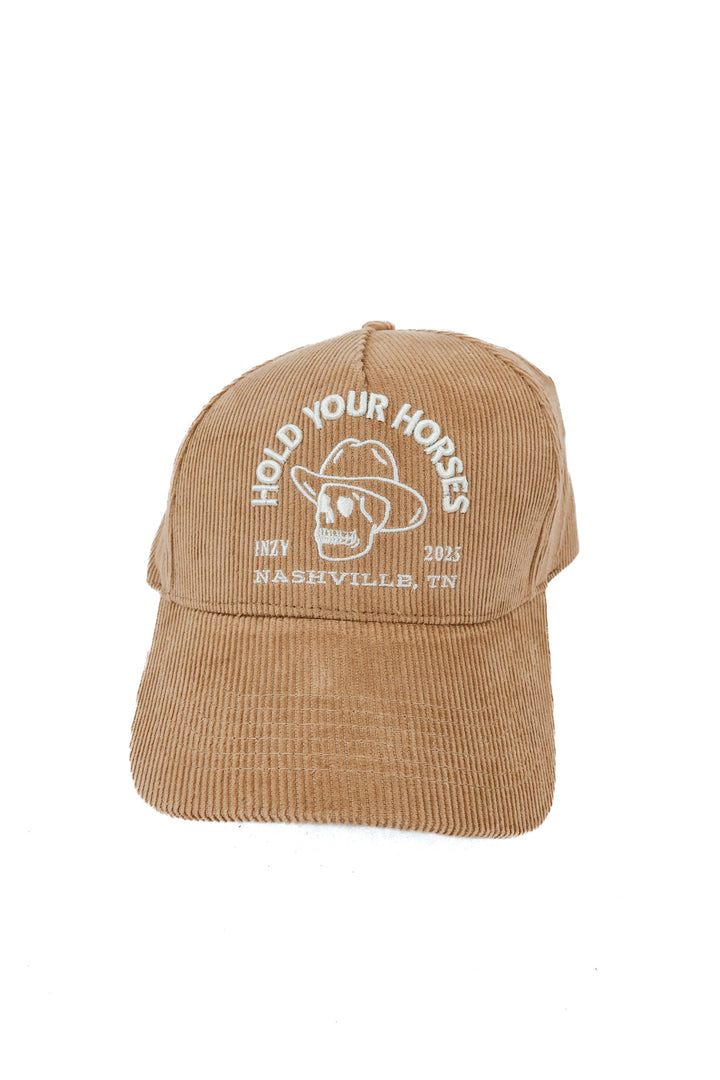 Hold your Horses corduroy baseball hat NWT