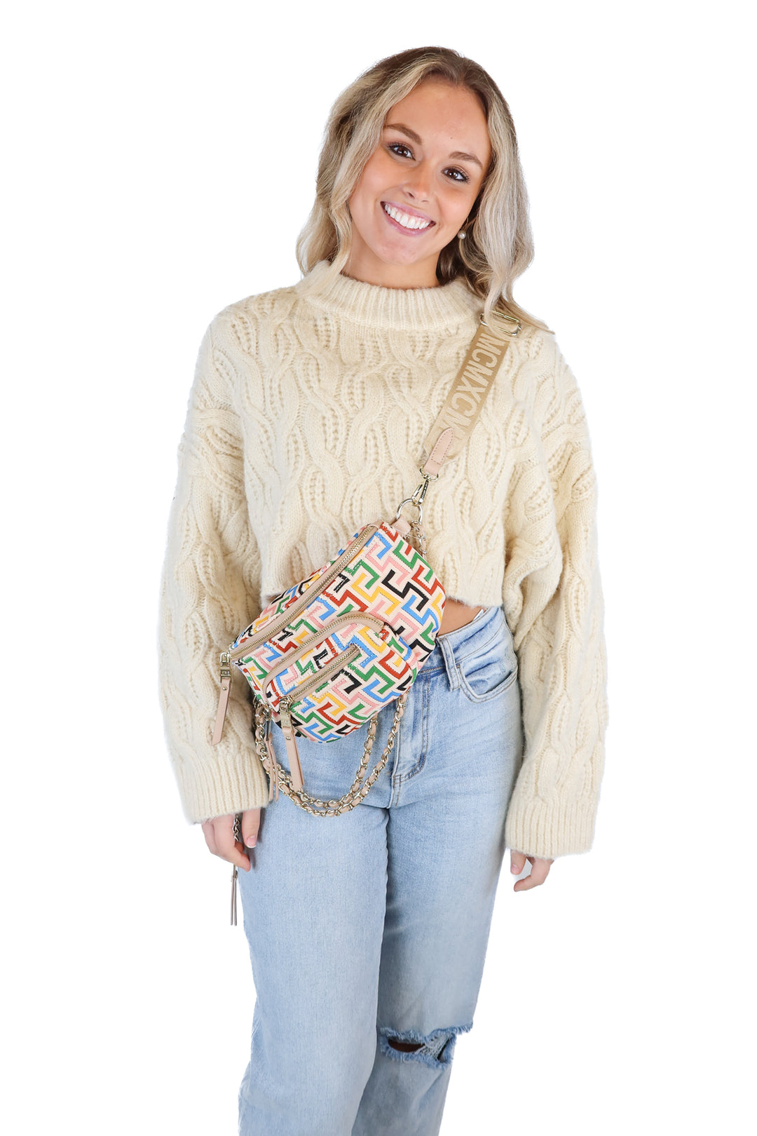 Steve Madden Multicolor Patterned Bum Bag NWOT