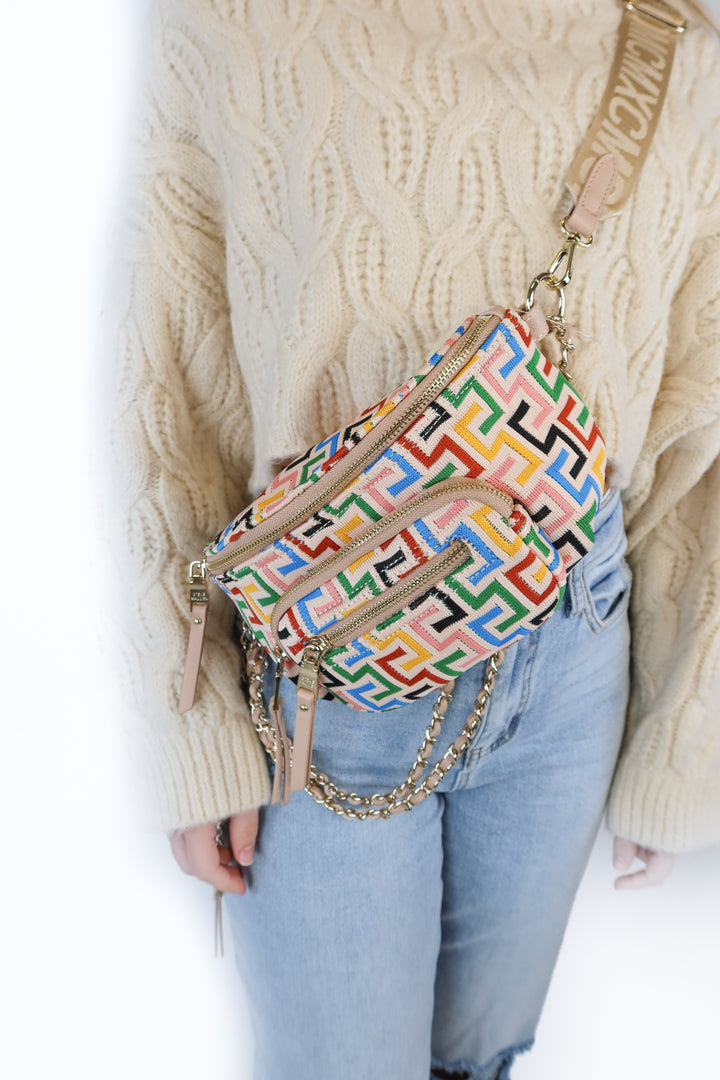 Steve Madden Multicolor Patterned Bum Bag NWOT