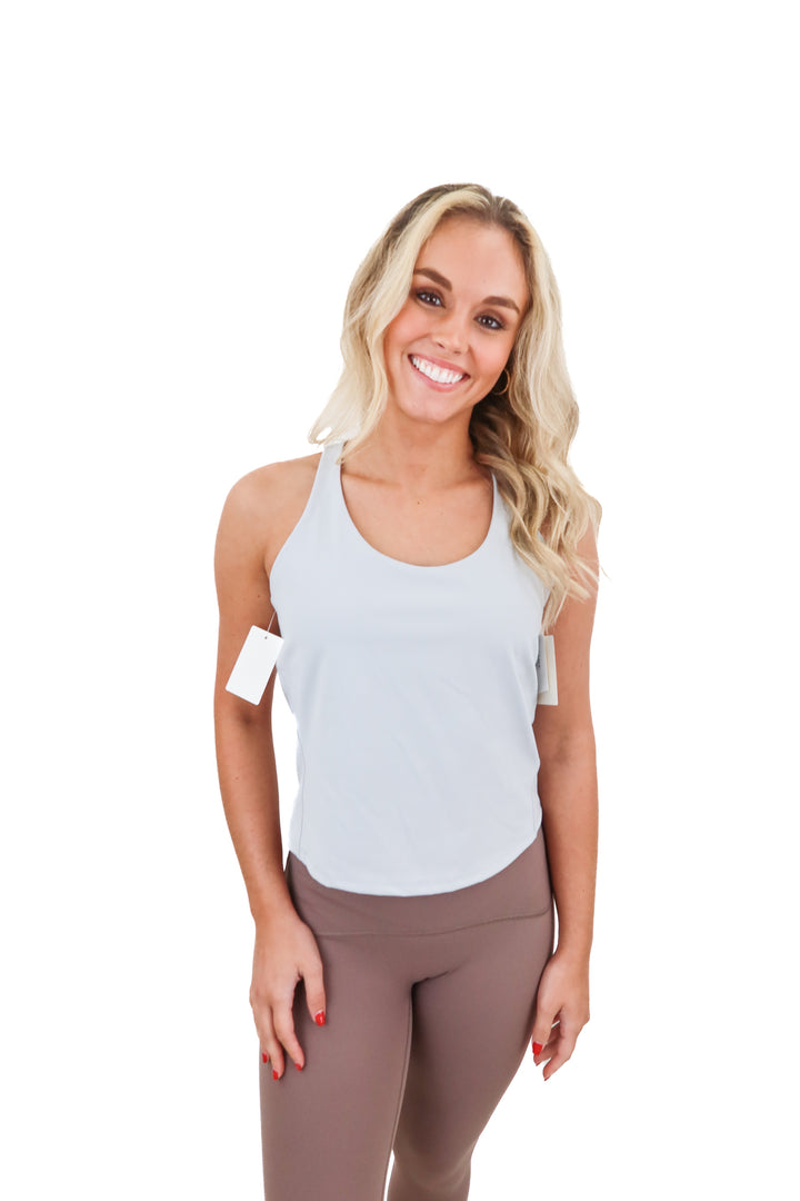 Spanx light grey active top (S; retail $66)