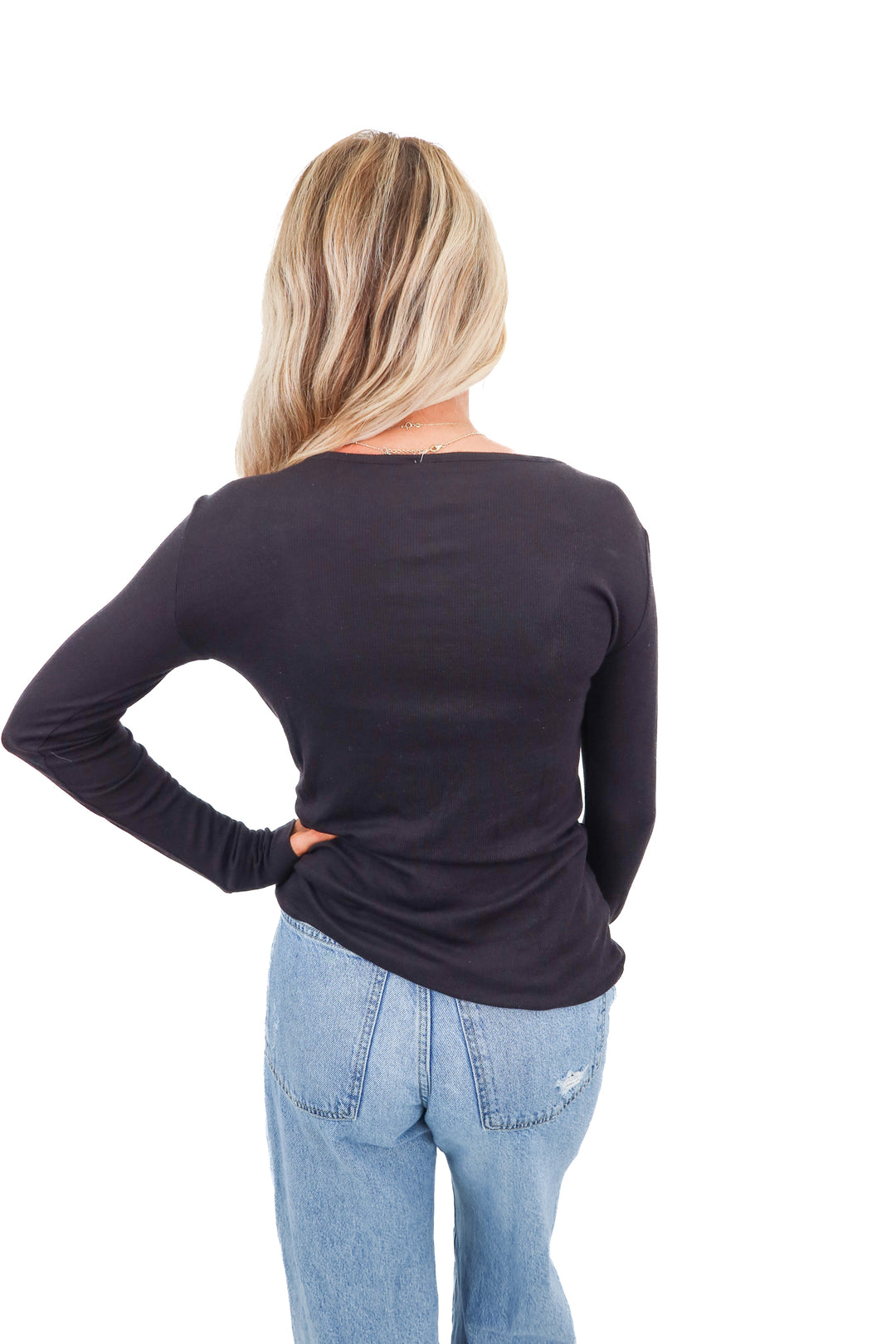 Tommy John ribbed black top (S)