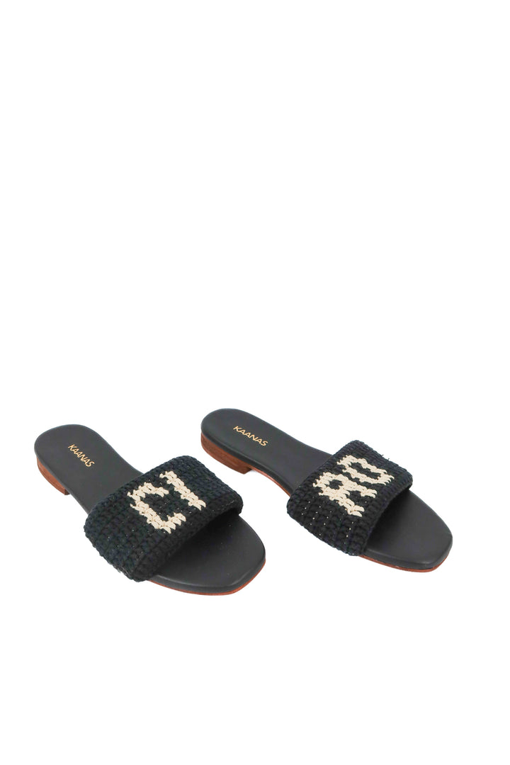 Kaanas black crochet sandals (7)
