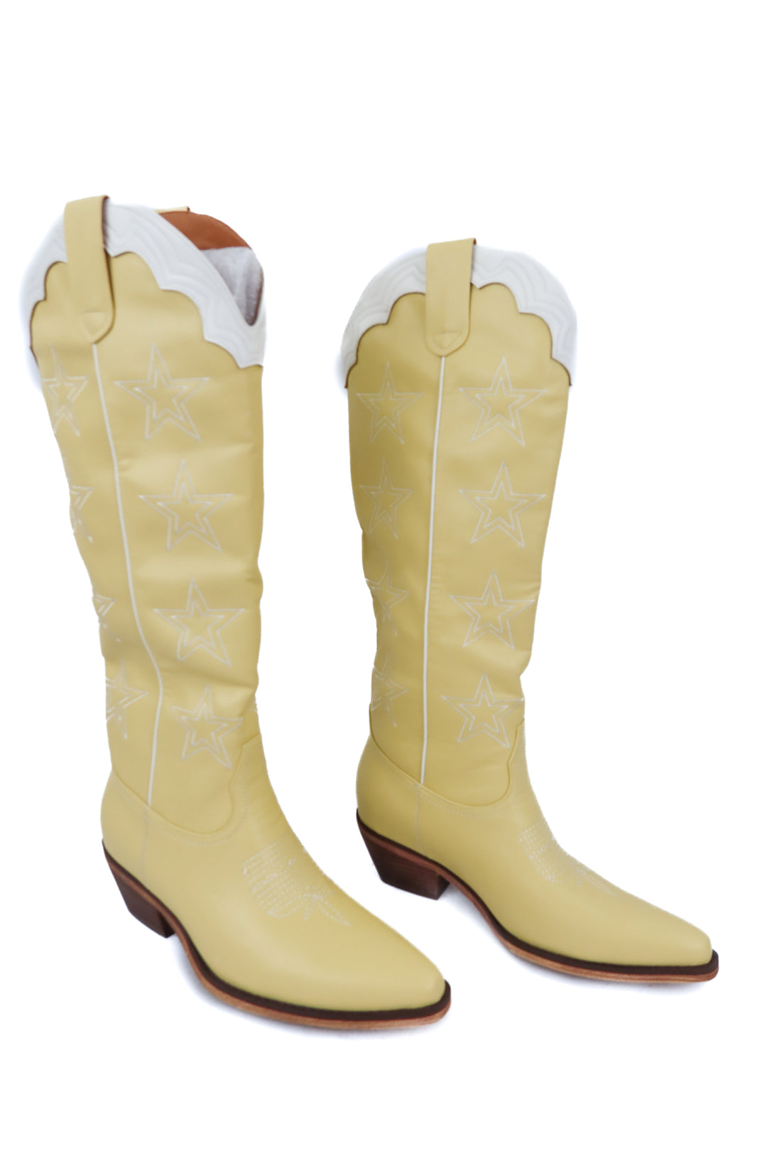 Marfa yellow star cowboy boots NWT (7; retail $120)