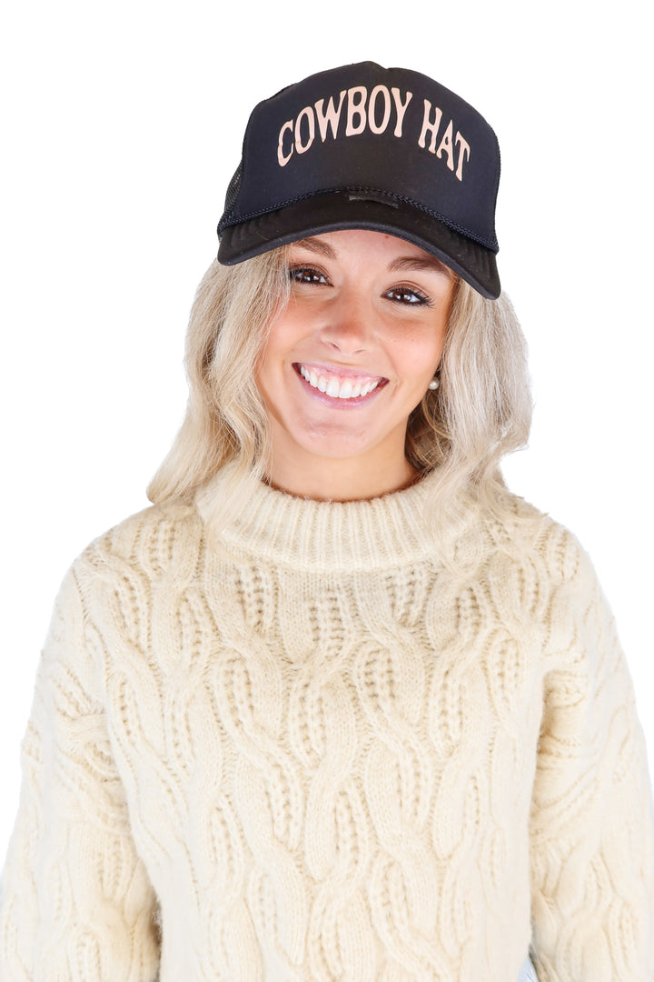 Black "Cowboy Hat" Cap