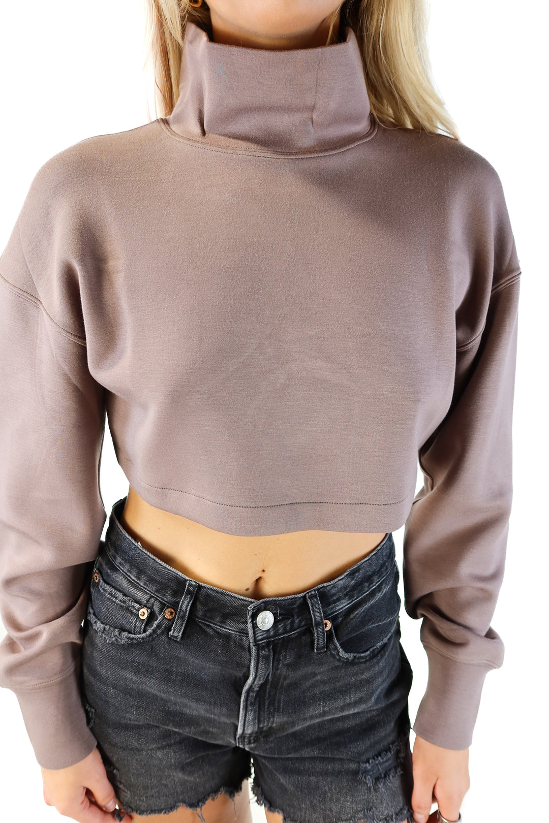 Spanx smoke cropped open back sweatshirt NWT (s; retails for $98)