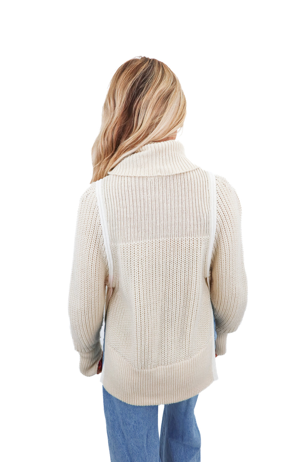 helmut lang cream turtleneck sweater (s)