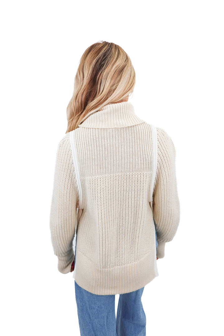 helmut lang cream turtleneck sweater (s)