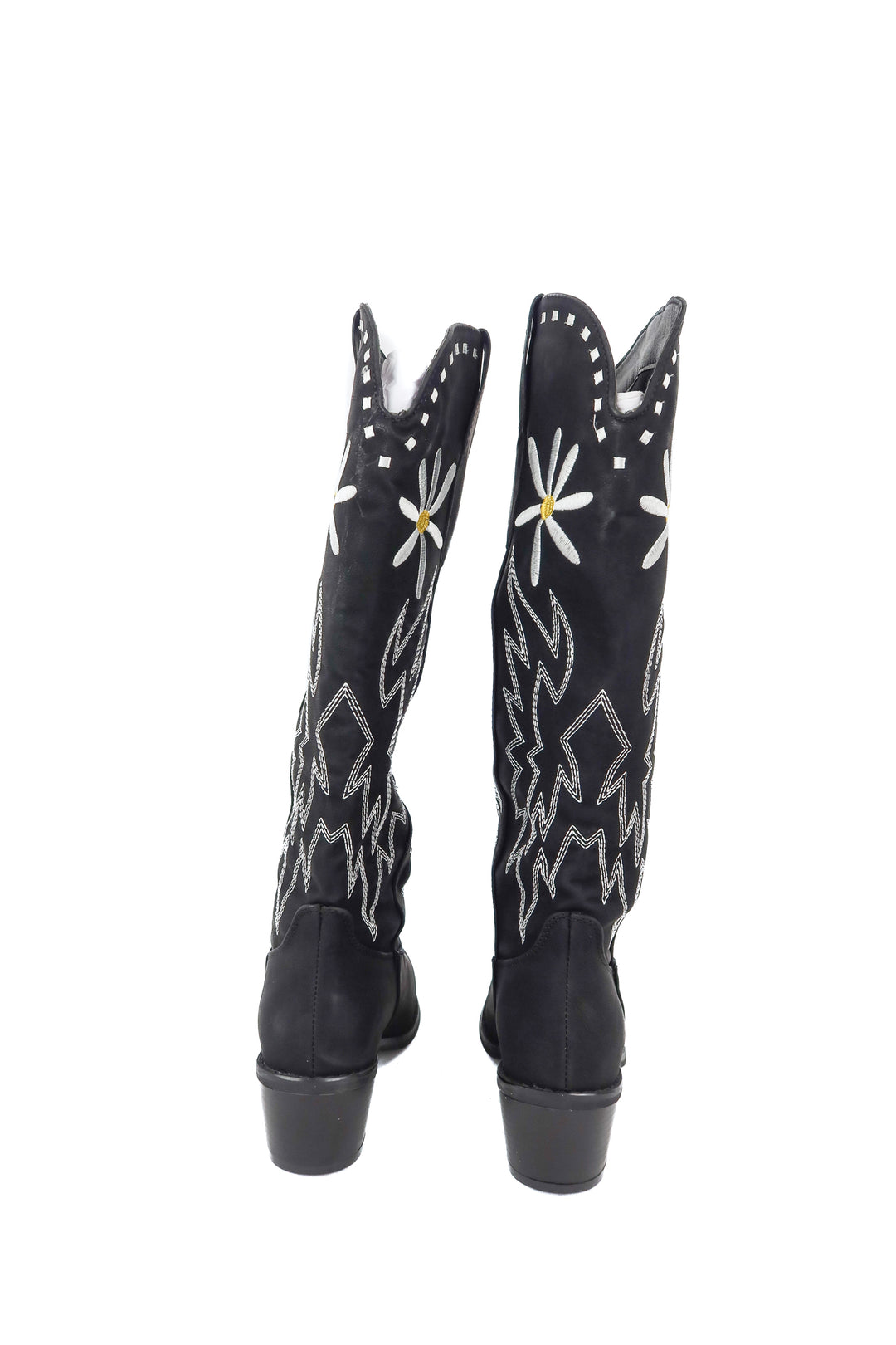 Pink Lily black daisy cowboy boots NWT (7)