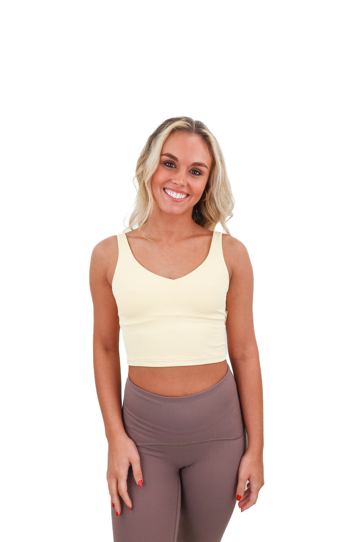 offline yellow exercise cropped tank (M)