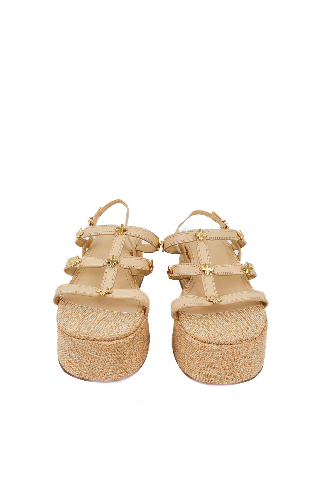 Larroude gold flower platform sandals (7)