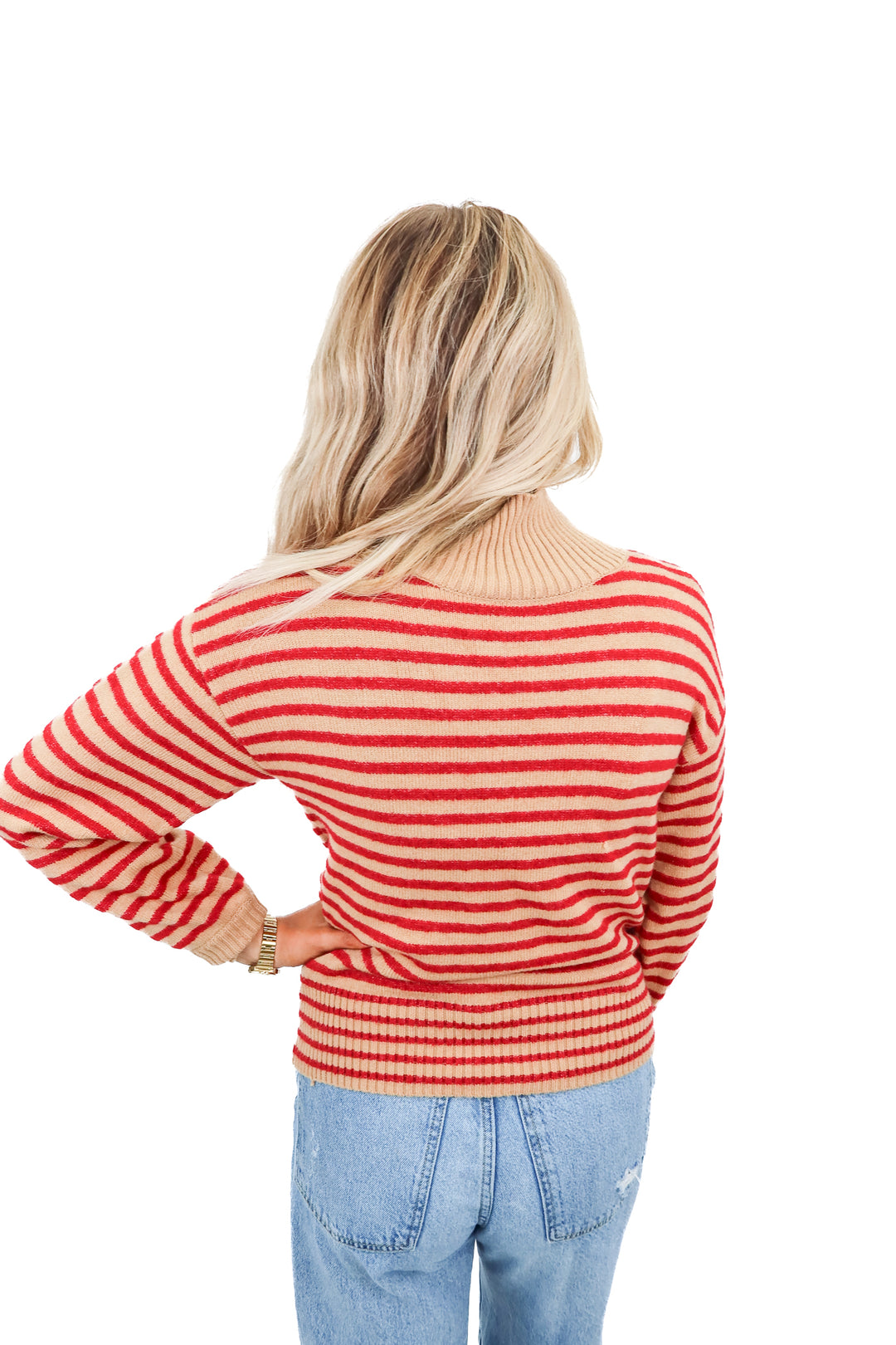 ann taylor brown/red striped sweater (xs)