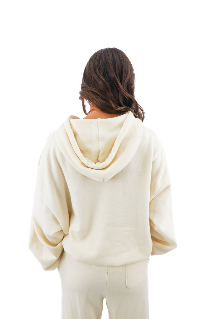 aviator nation cream hoodie (m)