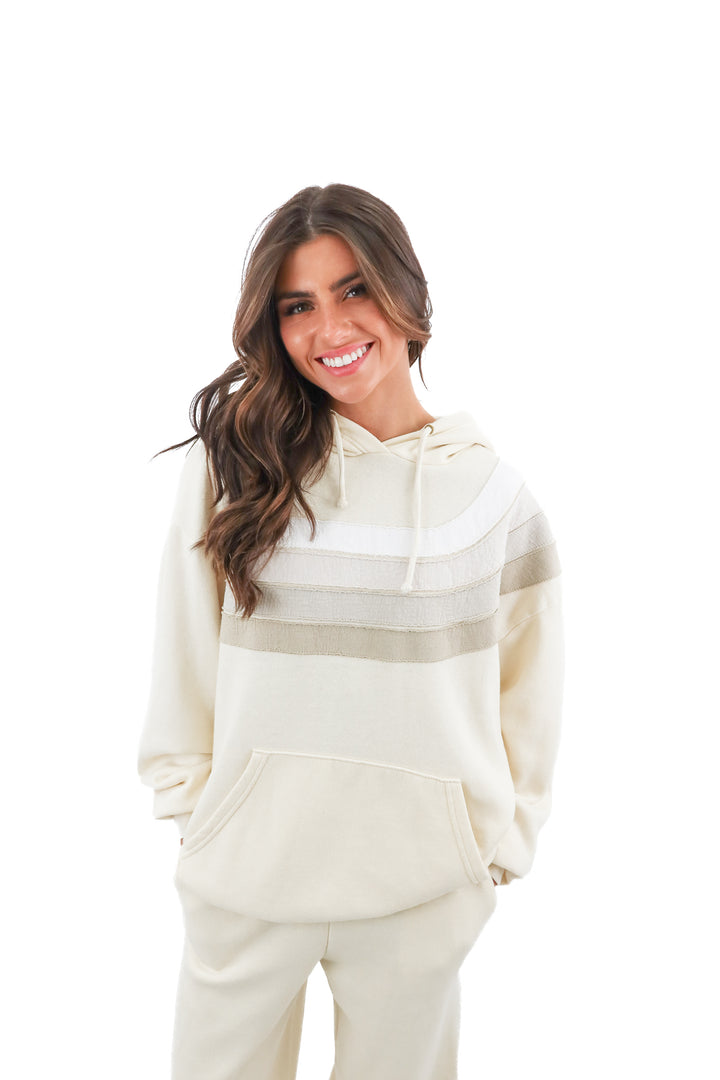 aviator nation cream hoodie (m)