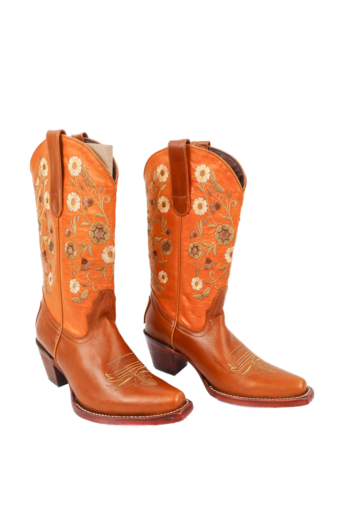 Sols "Marci" brown flower cowboy boots NWT (7; retail $325)