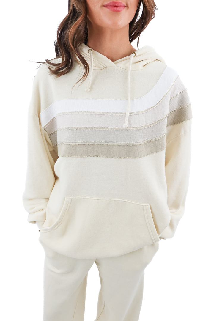 aviator nation cream hoodie (m)