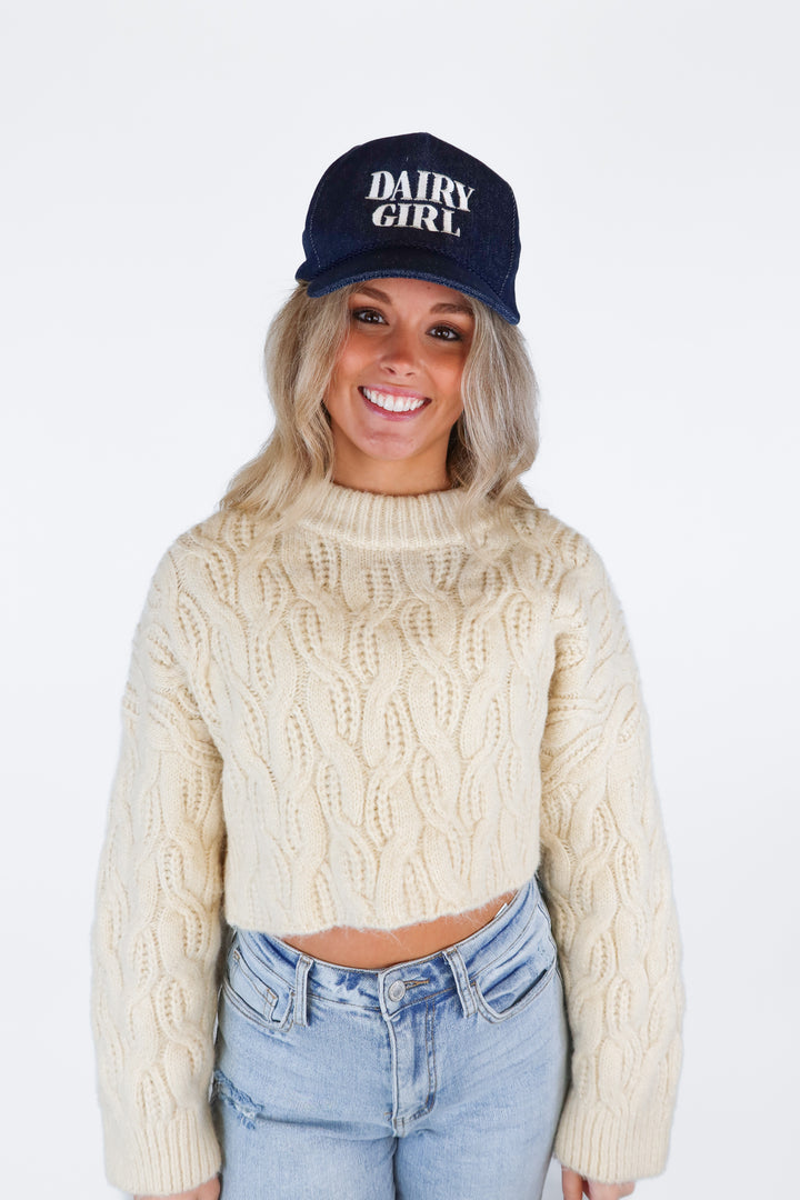 Dairy Girl Dark Denim Hat