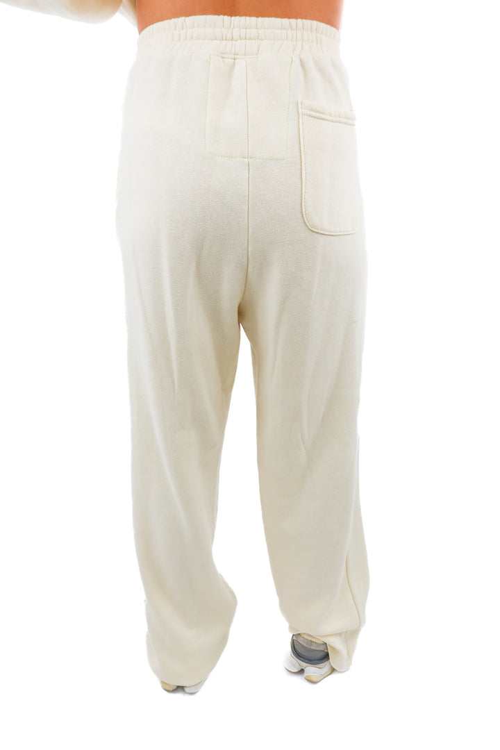 aviator nation cream sweatpants (s)