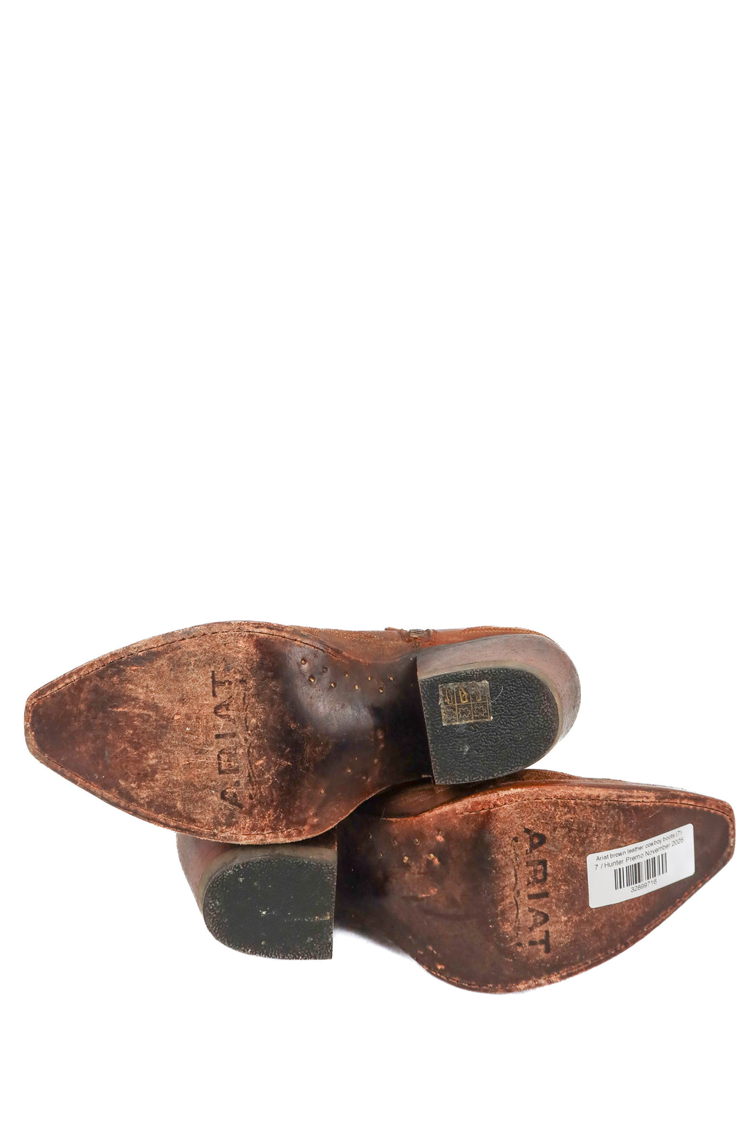 Ariat brown leather cowboy boots (7; retail $169.95)