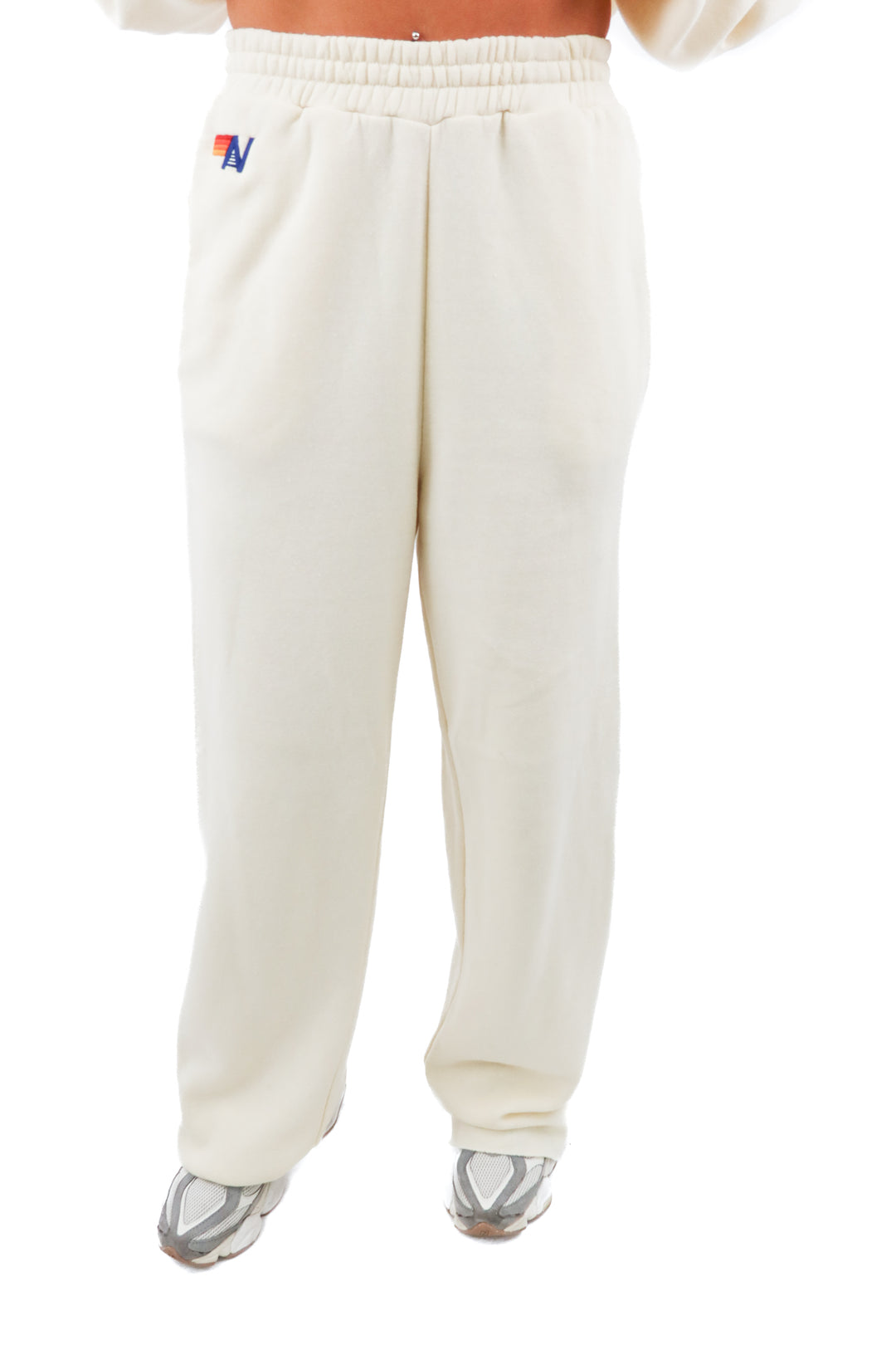 aviator nation cream sweatpants (s)