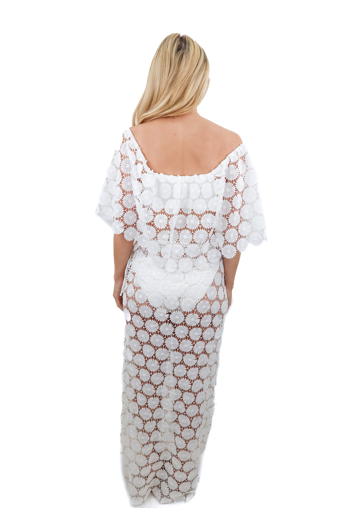 White lace embroidered swim set (S)