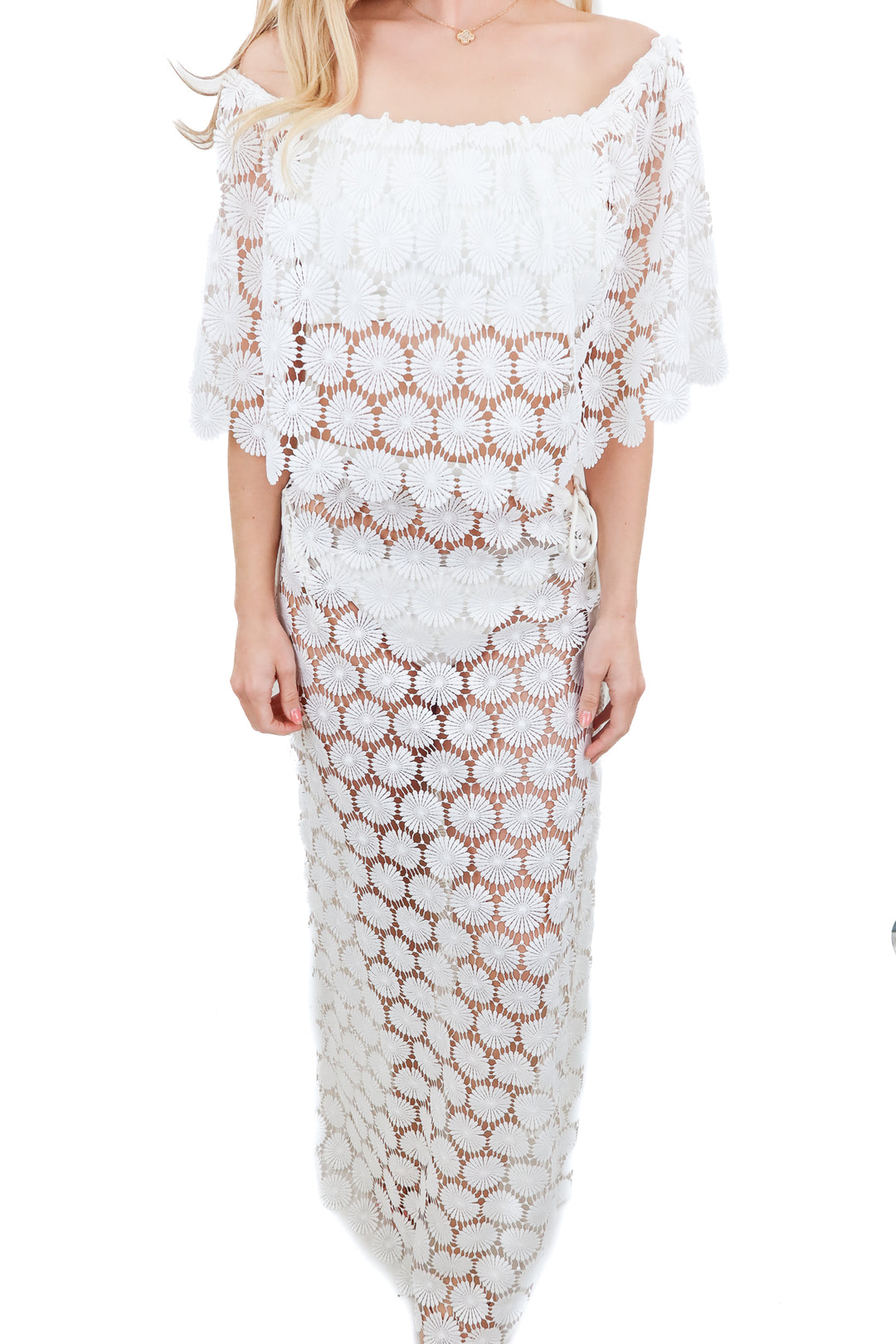 White lace embroidered swim set (S)