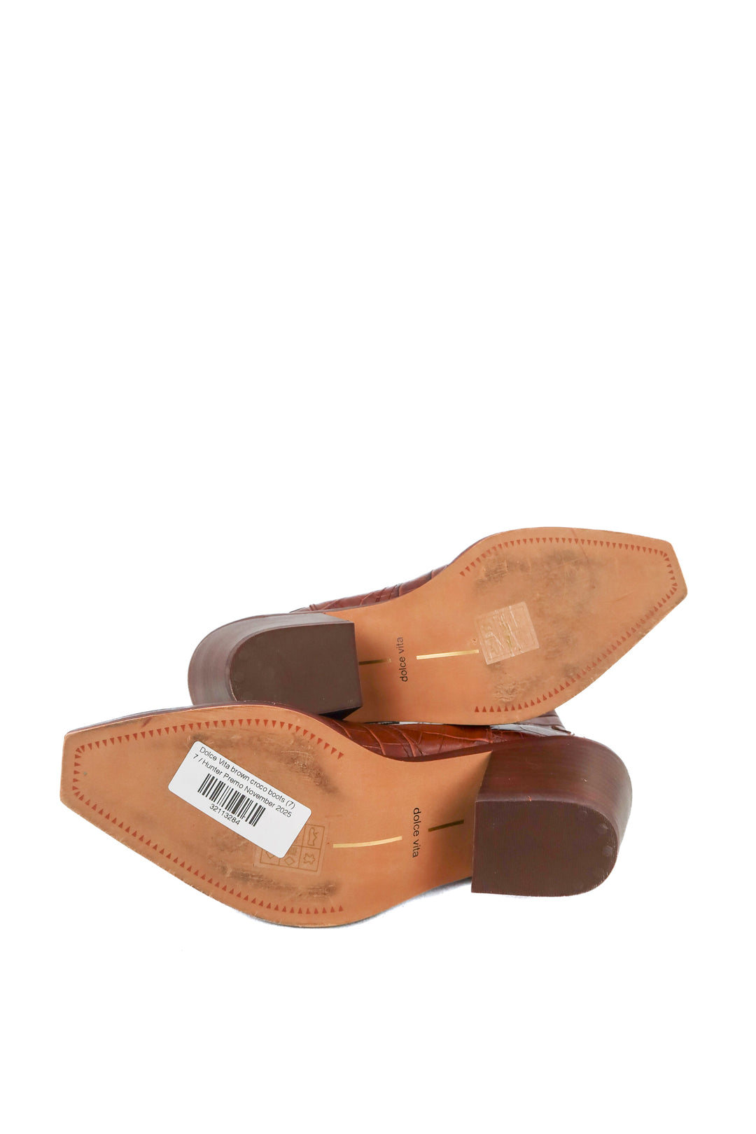 Dolce Vita brown croc boots (7; retail $160)