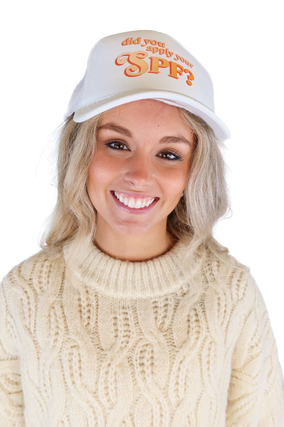 White SPF Graphic Cap