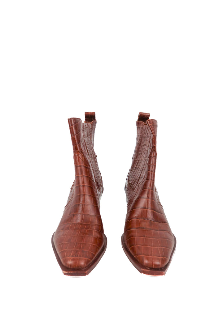 Dolce Vita brown croc boots (7; retail $160)