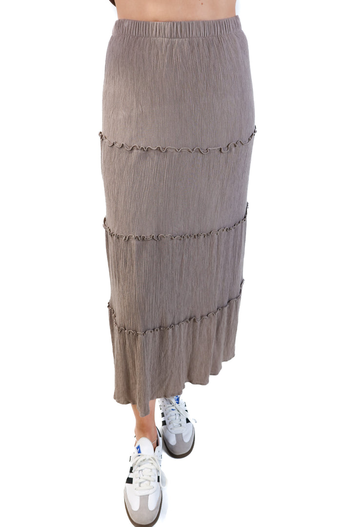 Hollister taupe maxi skirt (s; retails for $44.95)
