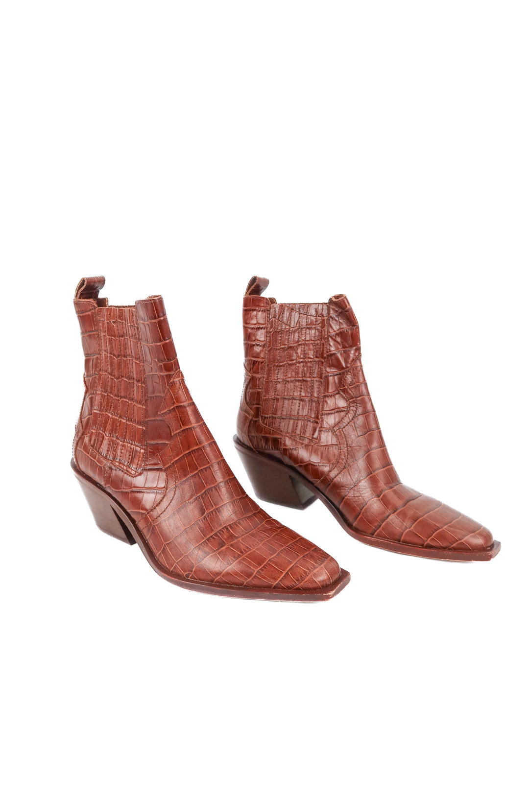 Dolce Vita brown croc boots (7; retail $160)