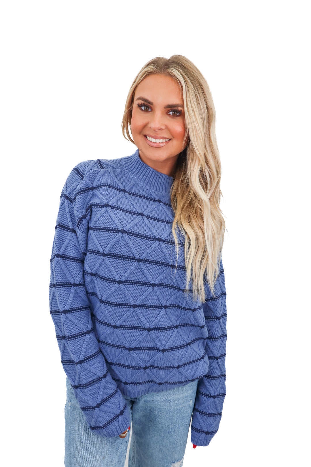 Ann Taylor blue striped sweater (S)