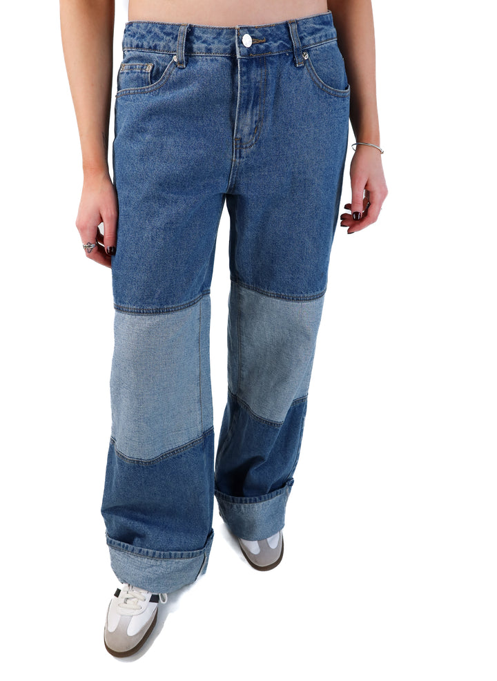 Edikted two toned wide leg jeans (M; retails for $98)