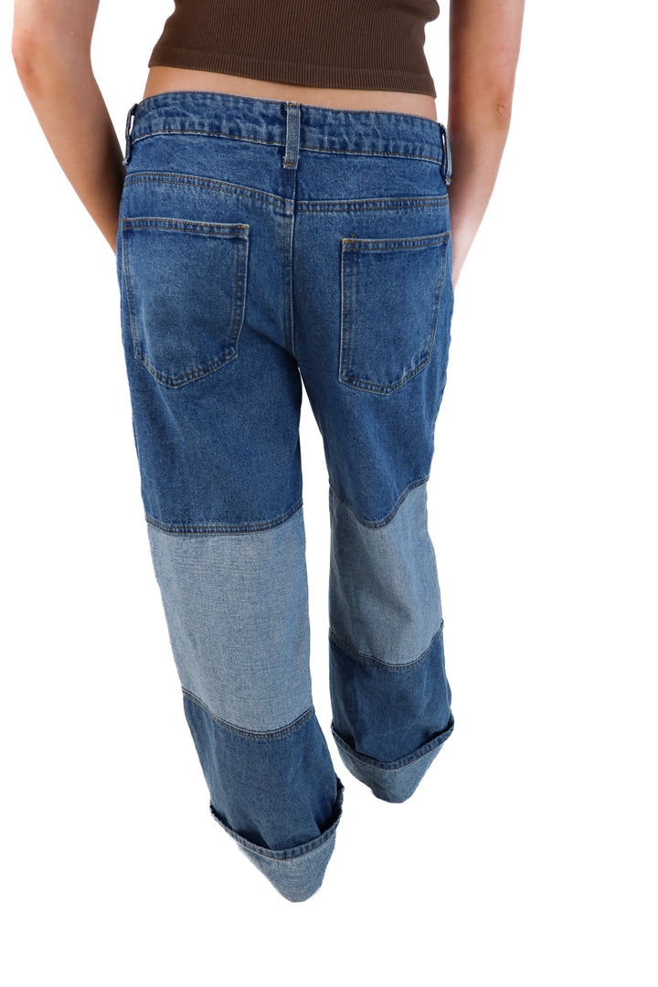 Edikted two toned wide leg jeans (M; retails for $98)